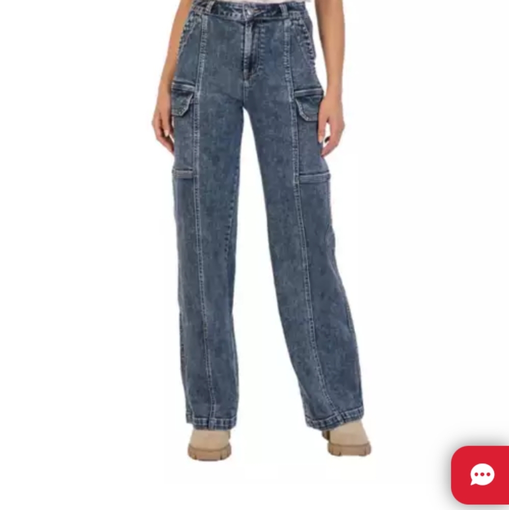 KUT from the Kloth Jodi Cargo Loose Fit Wide Leg Jeans